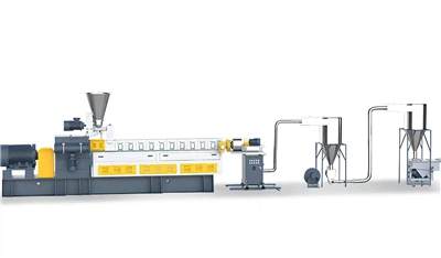 Twin Screw Extruder Bil-Linja tal-Pelletizing tat-Tkessiħ tal-Ajru